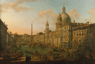 Piazza Navona i Rom, tidigt 1740-tal.