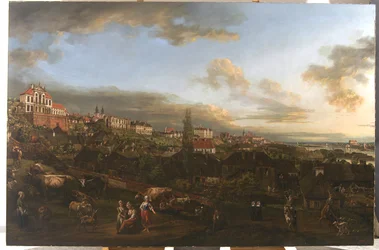 Utsikt över Warszawa med Ordynacki-palatset, 1772