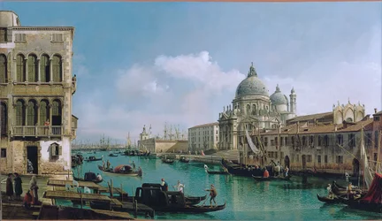 Utsikt över Canal Grande: Santa Maria della Salute och Dogana från Campo Santa Maria Zobenigo