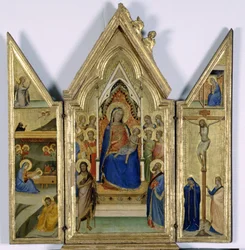 Triptyk med Madonna och barn;