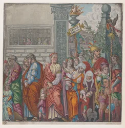 Blad 7: procession, från The Triumph of Julius Caesar, 1599.