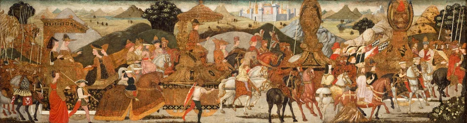 Alexanders triumf, ca 1485 (tempra och förgyllning på panel)
