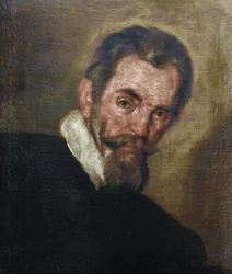 Porträtt av kompositören Claudio Monteverdi (1567-1643) av Strozzi, Bernardo (1581-1644) Privat samling