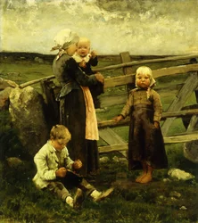 Barn med körsbär,