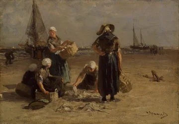 Fishwives on the Beach (olja på duk)