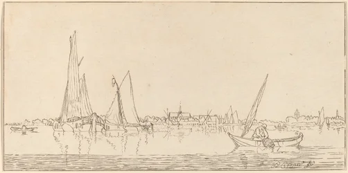 Flod med stad, 1775.