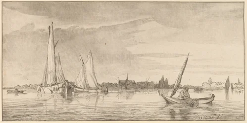 Flod med stad, 1775.