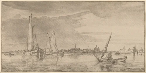 Flod med stad, 1775.