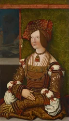 Porträtt av Bianca Maria Sforza 1472-1510, ca. 1505-1510.
