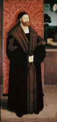Porträtt av Conrad Rehlinger och hans barn. Detalj (olja på trä