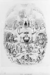Mat: matlagning och olika sätt att tillaga mat i Brillat - Savarin illustrerad av Bertall. Paris 1840.