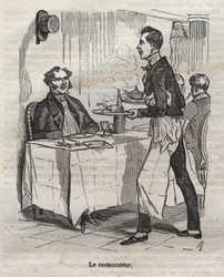 Återställaren - gravyr i "La Physiologie du gout"" av Jean Anthelme Brillat Savarin (Brillat-Savarin)