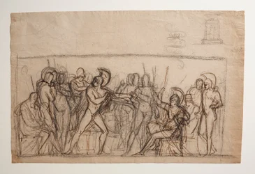 Agamenons slåss med Achilles. Baptismal teckensnitt