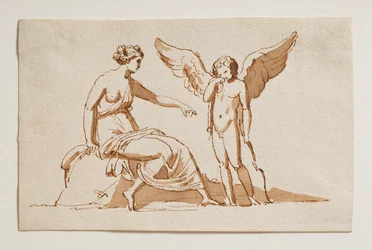 Cupido klagar till Venus över en Beesting