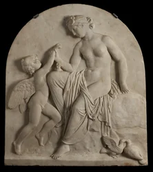 Cupido blir stucken av en bi