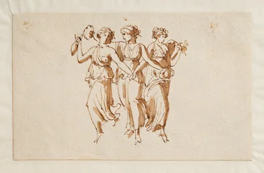 Tre dansande bakchanter
