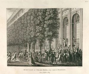 Motion inlämnad vid Palais Royal av Camille Desmoulins den 12 juli 1789
