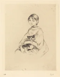Julie Manet med en katt