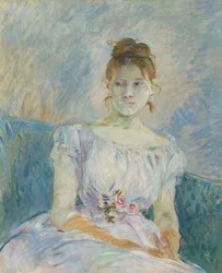 Paula Gobillard i sin balklänning, 1887.