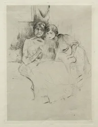 Teckningslektionen (Berthe Morisot teckning med sin dotter)