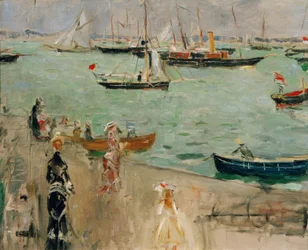 Utsikt över Solent (Isle of Wight) eller Marine i England