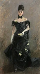 Kvinna i svart eller före teatern, 1875