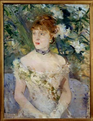 Ung kvinna i bolltoalettmålning av Berthe Morisot