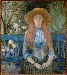 Ung flicka i en park Målning av Berthe Morisot
