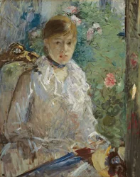 Ung kvinna sittande framför ett fönster, kallad Sommar, 1879