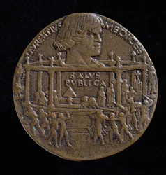 Medalj med huvudet av Lorenzo De