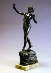 Pan (patinerad brons & marmor)