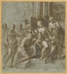 De vises tillbedjan, ca 1525 (penna och bläck)