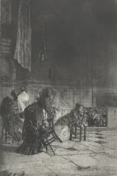 Interiör av en kyrka i Milano Interiör av en kyrka i Milano [sic], ca. 1874.
