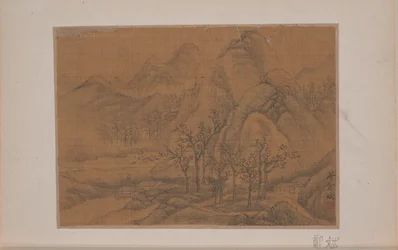 Landscape (miniatyr från album med elva målningar; tusch och färg på siden)