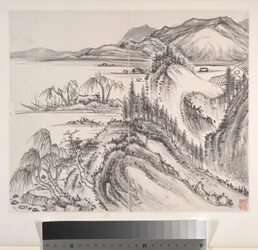 Landskap, daterad 1814 (album med åtta blad; bläck på papper)