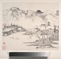 Landskap, daterad 1814 (album med åtta blad; bläck på papper)