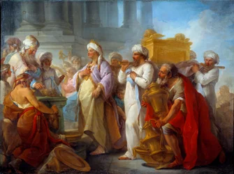 Solomon framför alliansens ark Målning av Blaise Nicolas Le Sueur (1716-1783) 1747 Sön. 0,96x1,27 m Caen, Musee des Beaux Arts
