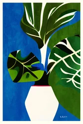 Vase med tropiska blad