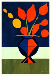 Färgstarka geometriska blommor