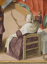 Centralskepp, andra nordspann, Jungfruns födelse, Boccaccio Boccaccino 1514-15, detalj