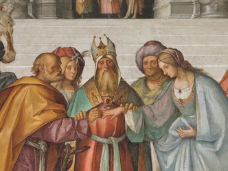 Central Nave, Second North Span, Jungfruns äktenskap, Boccaccio Boccaccino 1514-15, Detalj