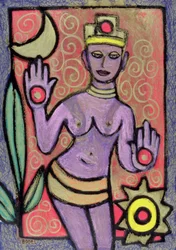 Goddess, 2002 (olja, pastell & indiskt bläck på papper)
