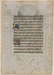Blad från en timbok: Text verso, ca. 1410-20.