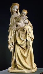 Krumauer Madonna, ca 1400 (polykrom sten)