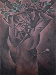 Saint Sebastian, av Bohumil Kubista (1884-1918), olja på duk, 98x75 cm