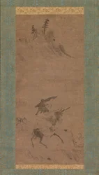 Su Shi Riding a Donkey, tidigt 1400-tal.