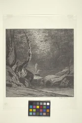 Krokigt träd (bläck på papper)