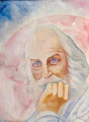 Porträtt av den amerikanske poeten Walt Whitman