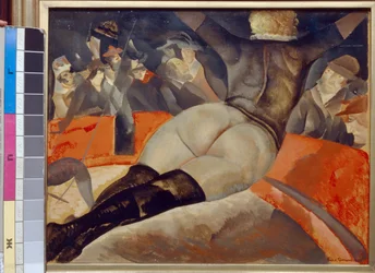 Au cirque - Peinture de Boris Dmitryevich Grigoriev (1886-1939), huile sur toile (50x62 cm), vers 1908 - (I cirkusen, Olja på duk av Boris Dmitryevich Grigoriev, ca 1908) - State F Shalyapin Museum, Moskva