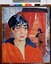 Concierge i Paris (Concierge i Paris). Verk av Boris Dmitryevich Grigoriev (1886-1939), akvarell och gouache på papper